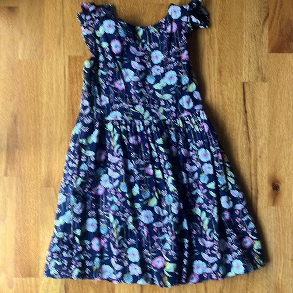 Gap girls dress navy with flowers size small